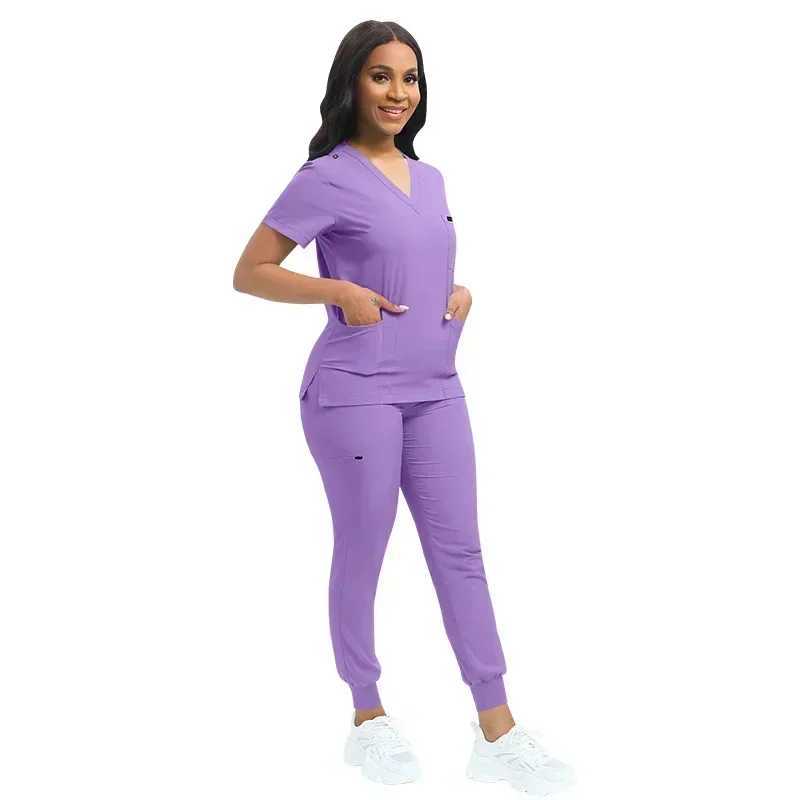 Multicolor Unisex Short Slved Pharmacy Nurse Uniform Hospital Doctor Workwear Oral Dental Surgery Uniforms Medical Scrubs Sets X2505281