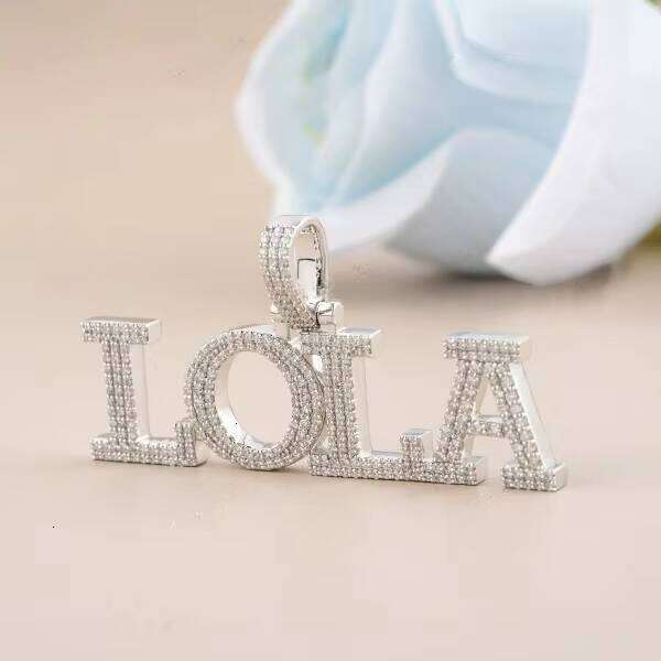 New Latest VVS Moissanite LOLA Customized Hip Hop Letter Pendant GRA Certified Dia Jewelry For Unisex