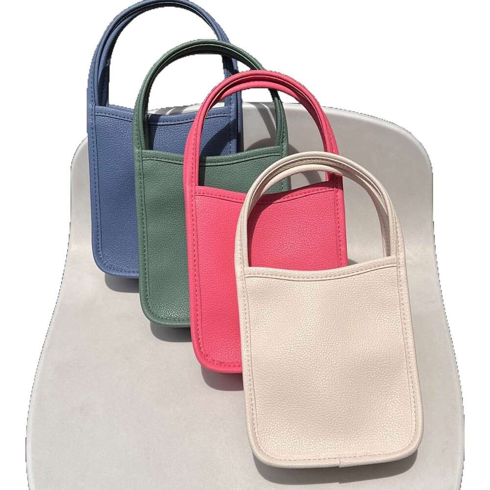 2023 New Cute Cartoon Handbag Candy Color Single Shoulder Crossbody Simple Genuine Leather Mini Fashion Phone Bag