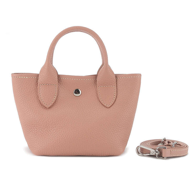 Women's 2025 New Genuine Leather Basket Niche High-end Sense Bucket Fashion Simple Shoulder Crossbody Bag