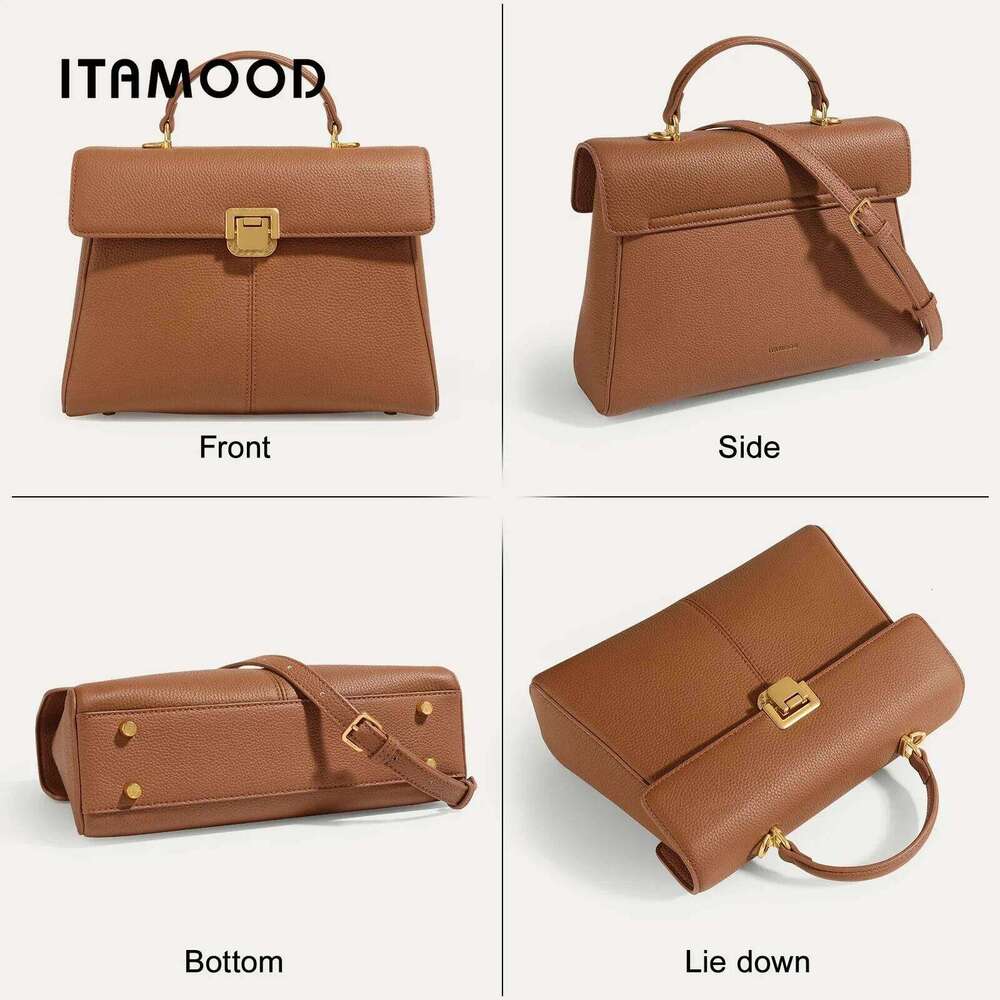 ITAMOOD Genuine Leather Handbag For Christmas Women Large Capacity Tote Crossbody Shoulder Bag Satchel Purse Fashion Versatile