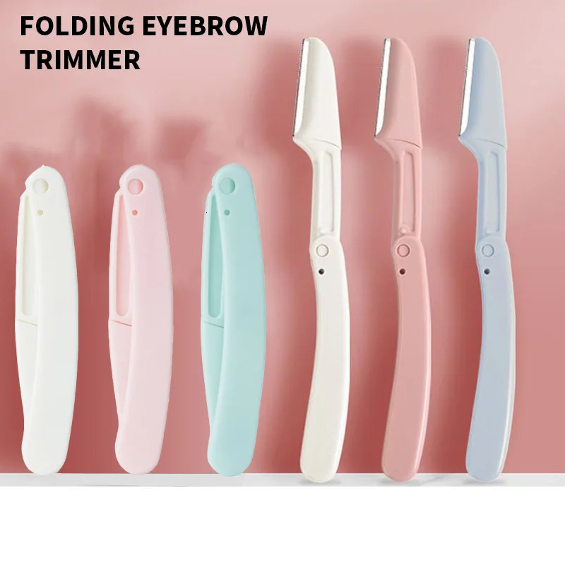 3PCS Portable Eyebrow Trimmer Safe Shaper Foldable Razor Blade Womens Makeup Tools 250516