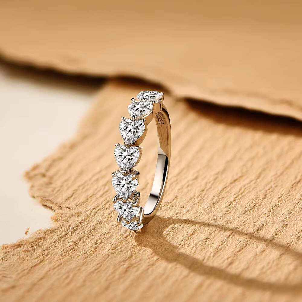 Fine Jewelry D Color VVS Heart Cut Moissanite 925 Sterling Silver Wedding Engagement Ring for Women With Gra Certificate