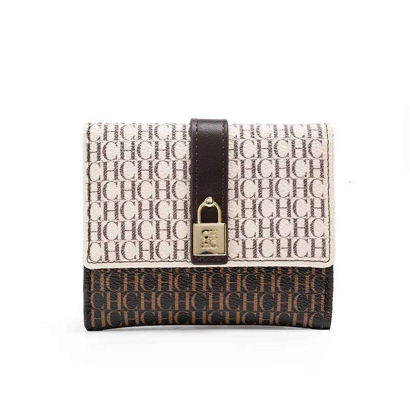 CH Fashion Versatile Letter Print Design Premium Feeling High Quality Standard Wallet Ladies Temperament Style Car