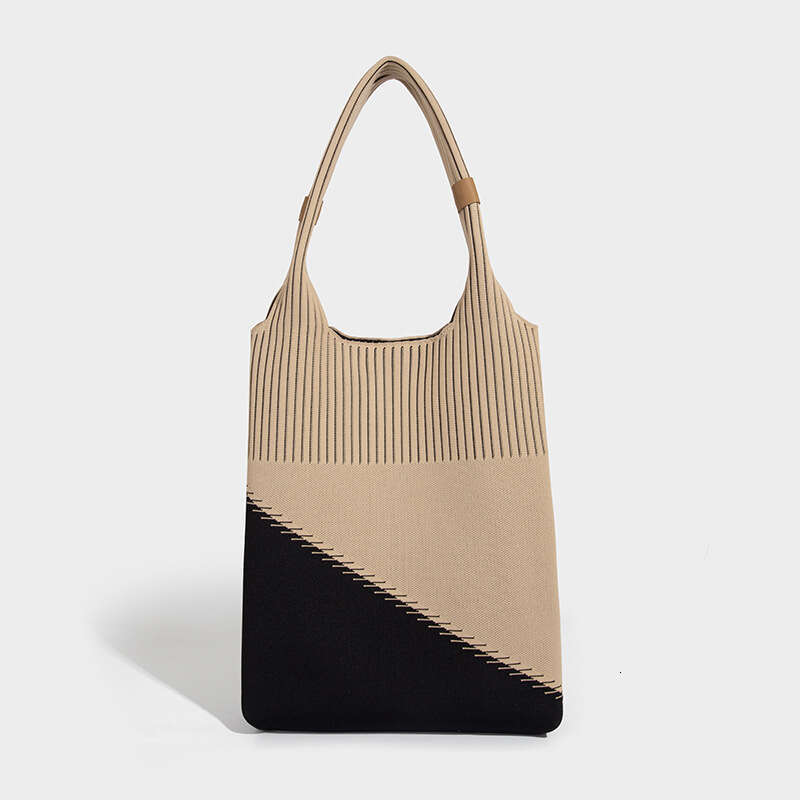 Retro color Wrist Bag New Original Design Stripes Knitted Student Girl Casual Shoulder Handbag Women