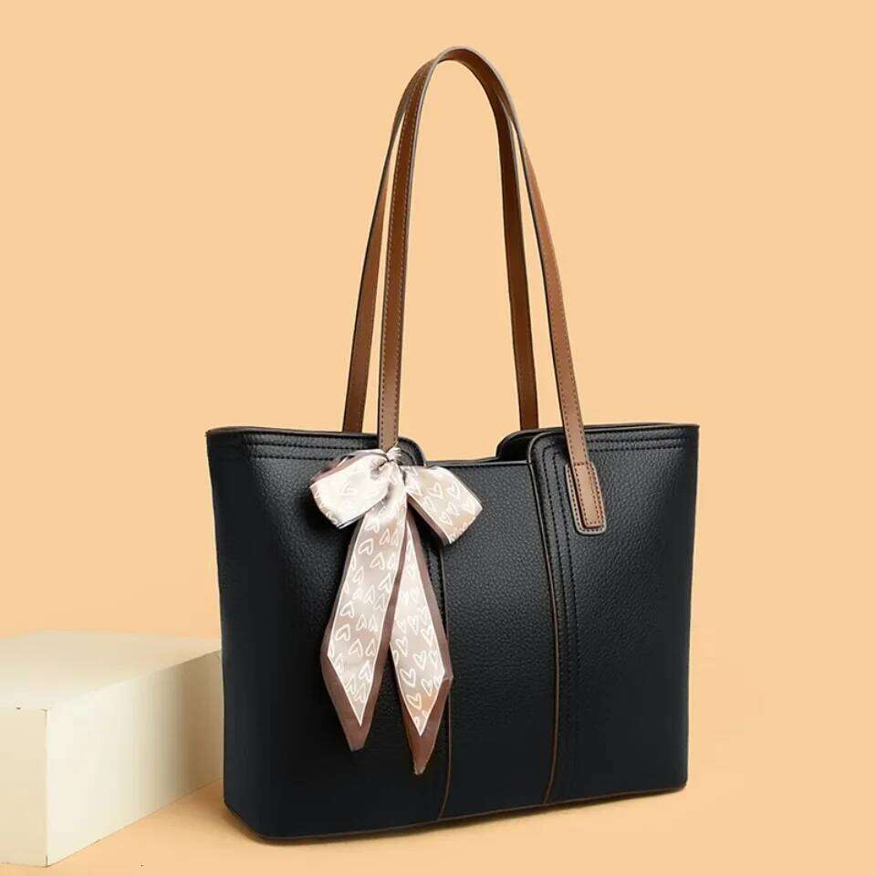 Women High Quality Leather Shoulder Bags Elegant Designer Ladies Handbag Purse Casual Tote Sac Commuting Shopping Bag