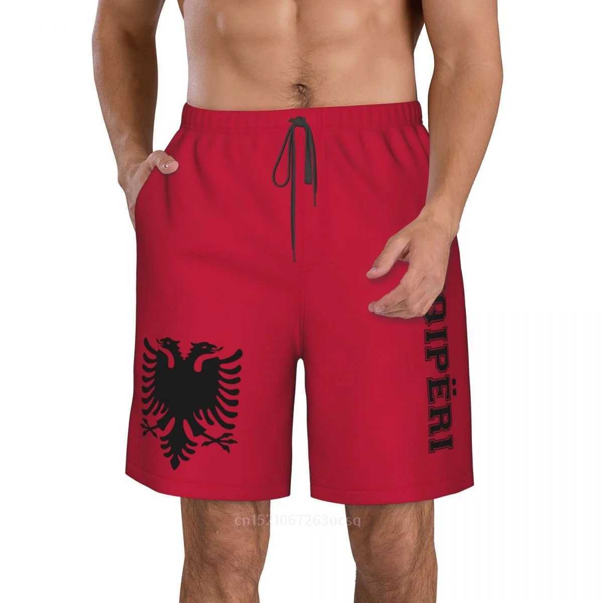 2023 Summer Polyester Albania Country Flag 3D Printed Mens Board Shorts Beach Pocket Running Summer Pants X250528