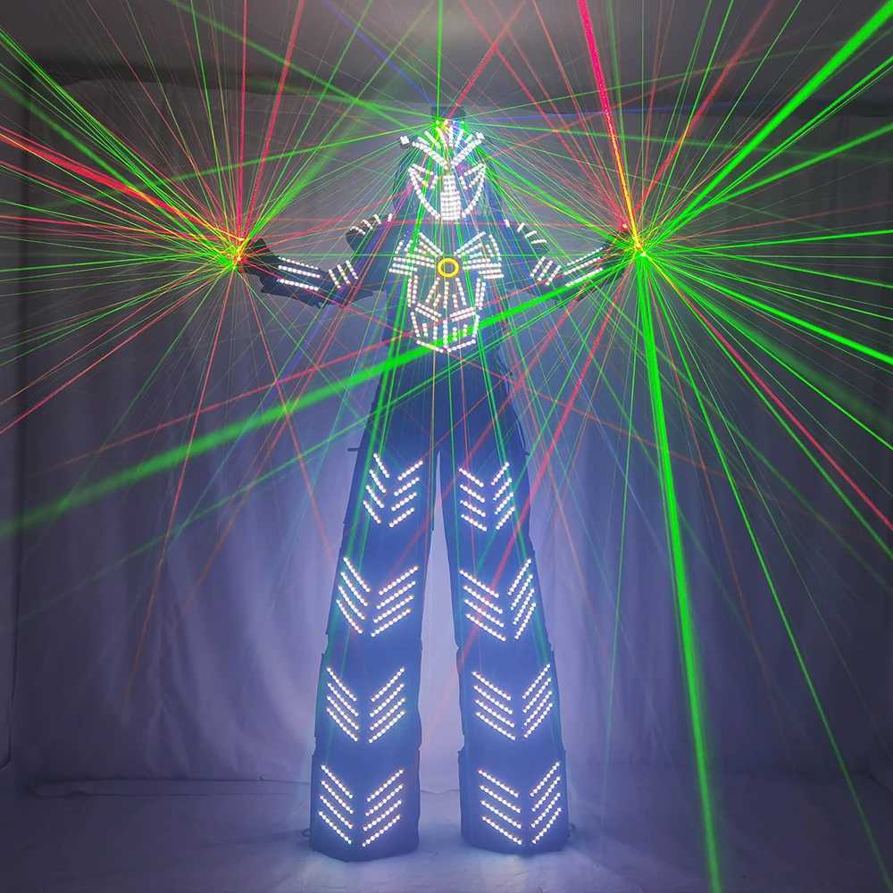 LED Robot Costume Stilt Walker LED Light Robot Suit Clothing Event Kryoman Costume LED Robot Costume W250528