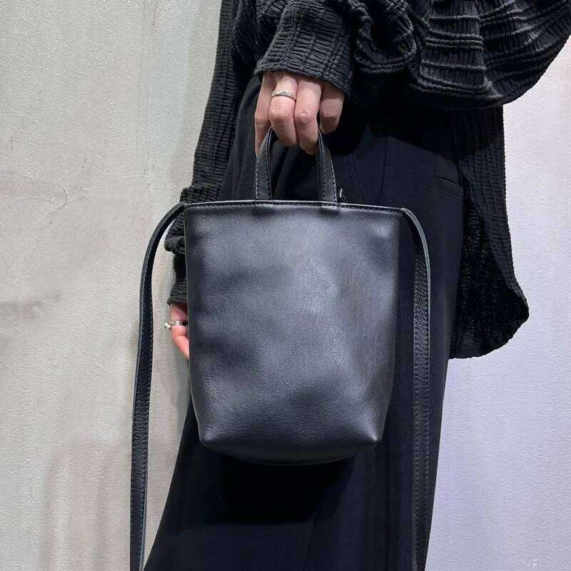 Natural Handbags Small Women's Vintage Genuine Leather Bags For Women Shoulder Crossbody Bag Black Cowhide Purse