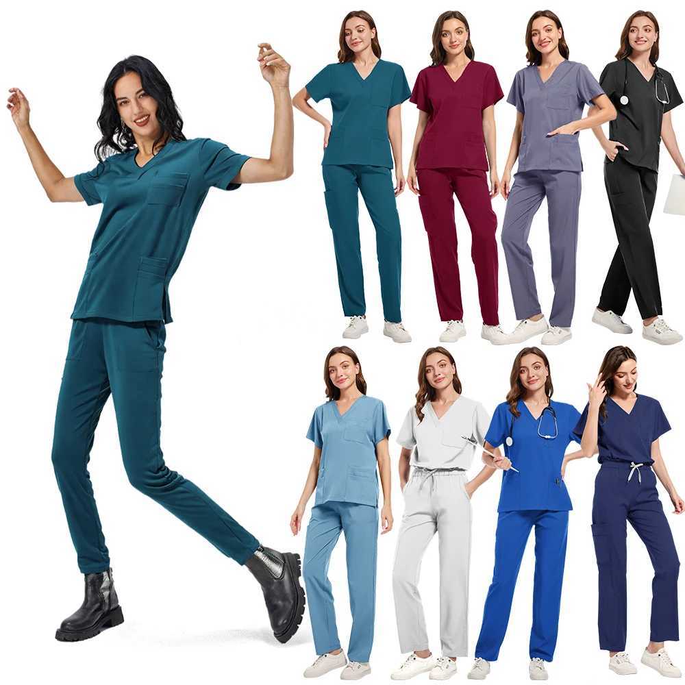 New Lightweight Anti-wrinkle Surgical Uniform Woman Men Medical Nurse Scrub Set Soft Breathable Doctor Nursing Clinical Workwear X250528