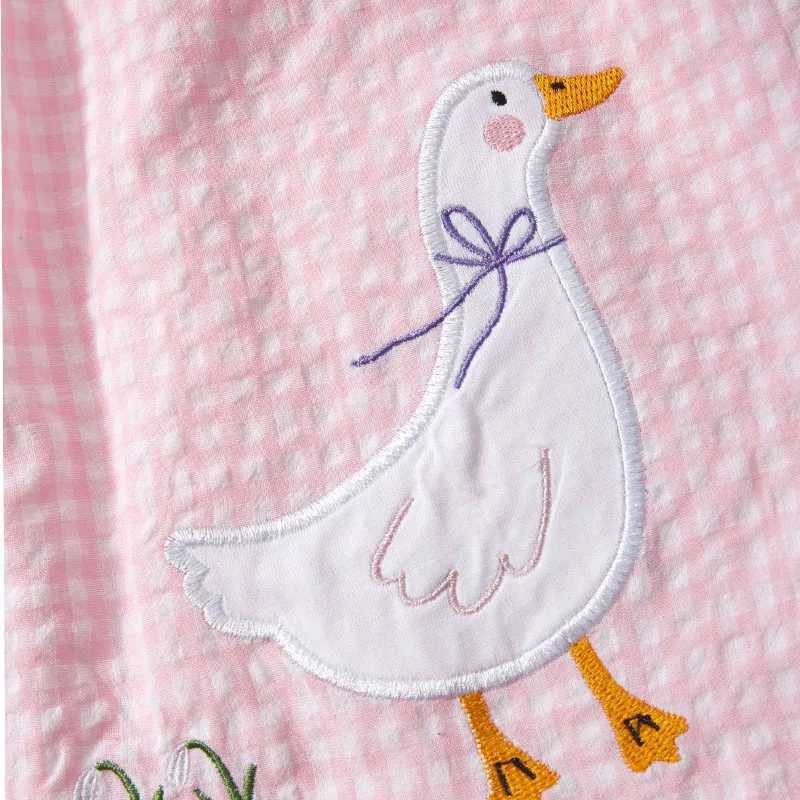 Little maven Cute Kids Clothes Sleeveless Dress Children Sundress Vestidos Animal Duck Applique Embroidery Baby Girls Dresses X250528