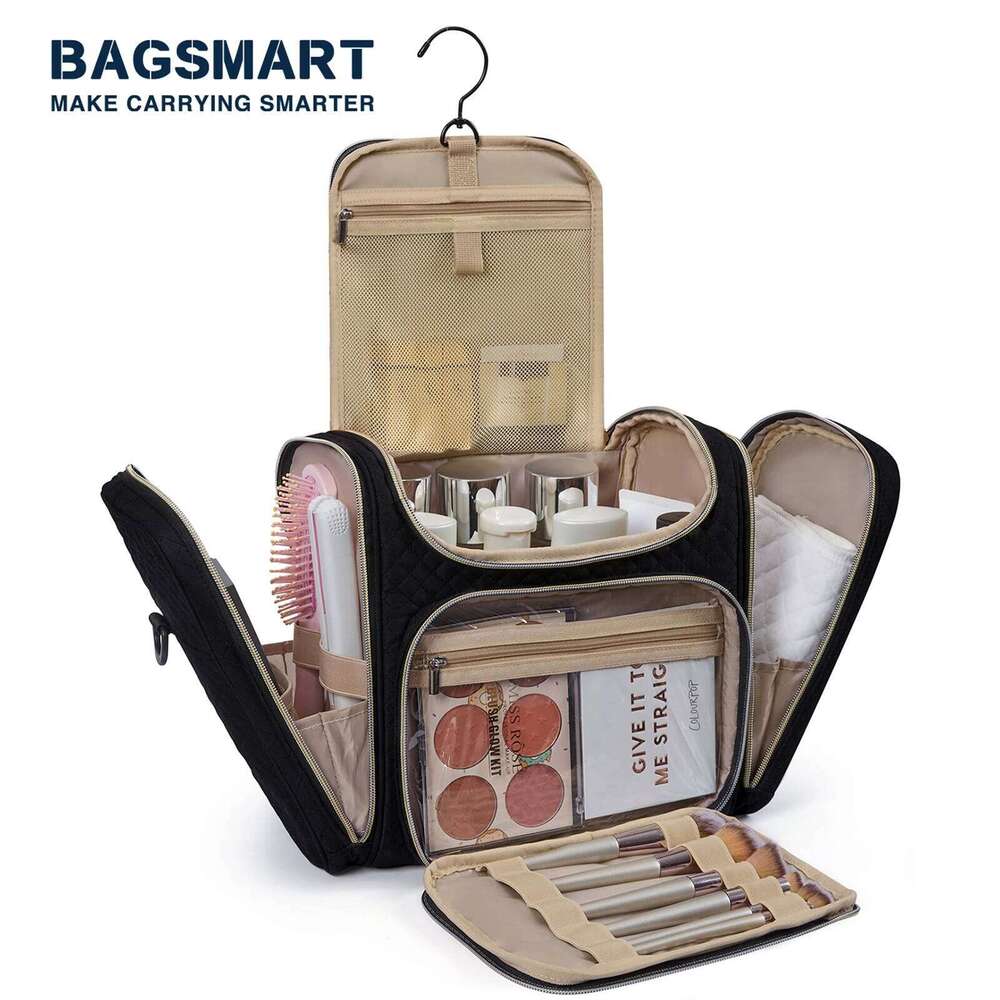 BAGSMART Makeup Women Water-resistant Large Capacity Toiletry Cosmetic Bag for Make up Travel Organizer Essentials