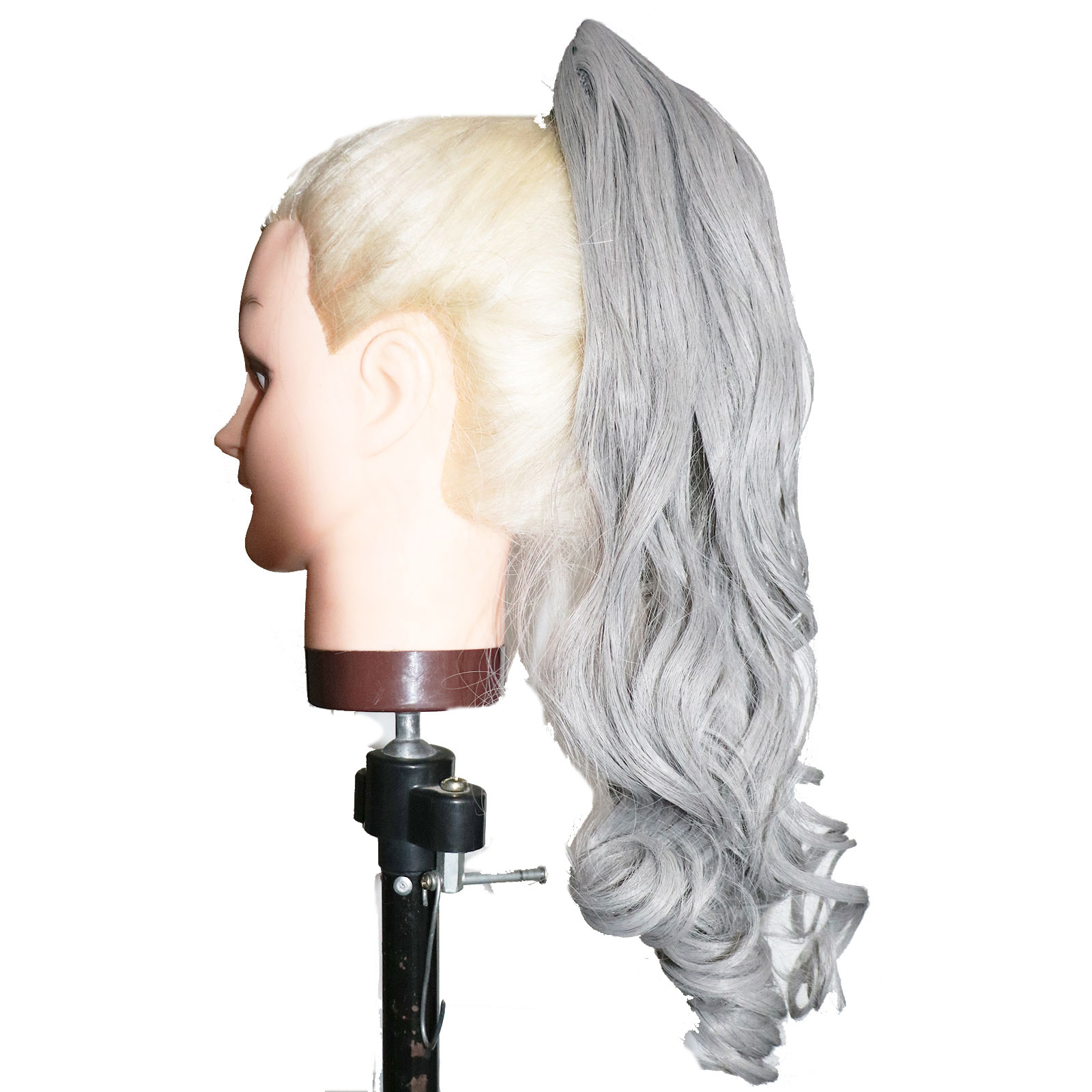 LeeWin Single Color Ponytail Extension Claw Clip in Curly Wavy Ponytail Hair Extensions Synthetic Hair Pieces for Women Pony Tail