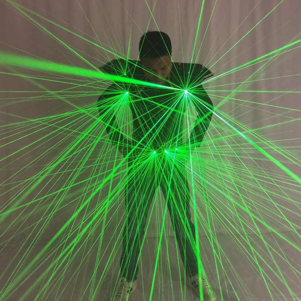 Future Novelty Green Laser Shoulder Vest LED Suit Jacket Starry Sky Laser Line Fireworks Colorful Effect Stage Performance W250528