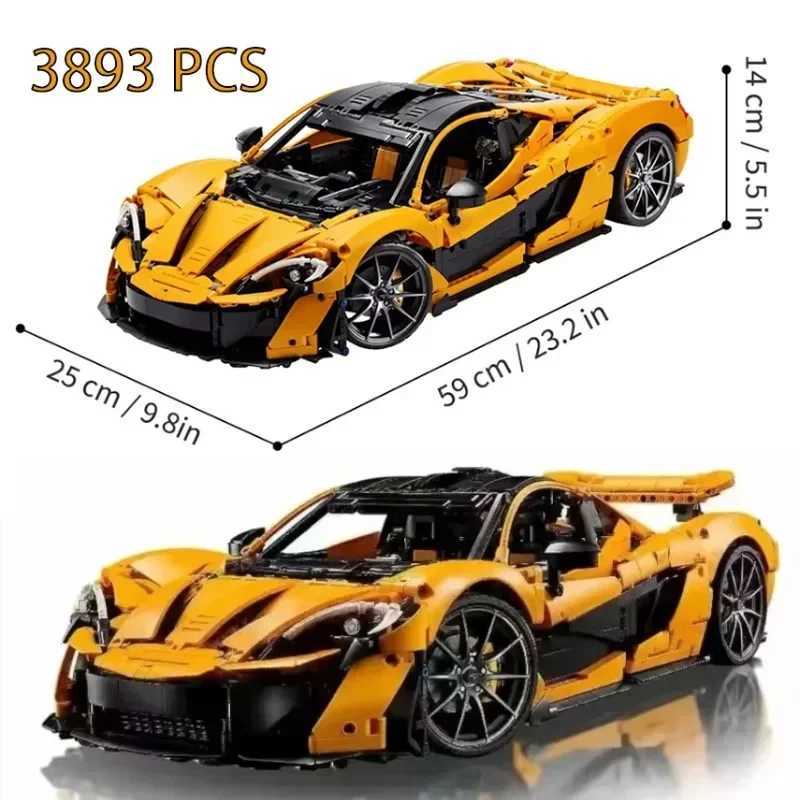 3893pcs Technical P1 Racing Car Building Blocks 1 8 Model Super Sports Bricks Toys For Boys Birthday Christmas Gifts Free shipping