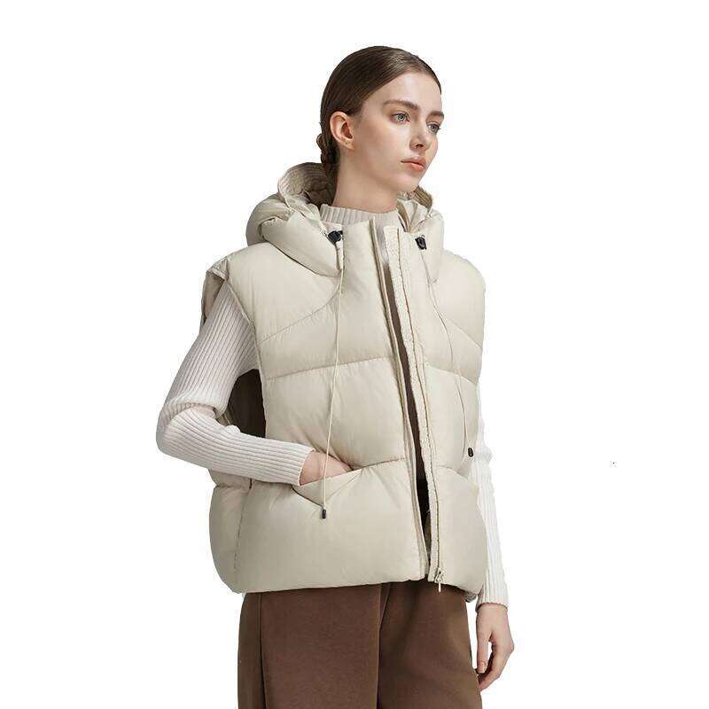 CLARKE QUEEN 90% White Duck Jacket Sleeveless Down Vest Woman Winter Light Weight Warm Coat Casual Gilet Puffer