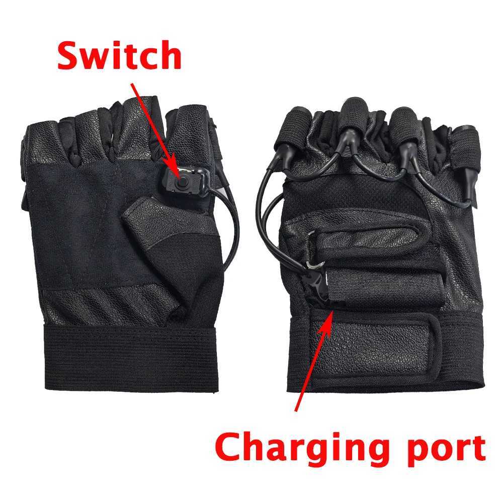 650nm 4Pcs Red Laser Gloves Single Point Big Beam Laser Cannon Palm Light Dress Up LED Robot Suit For DJ Bar Club Party Show W250528