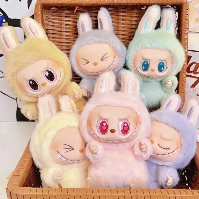 For Labubu V3 Blind Box Have A Seat Series Pendant Flocking Model Toy Kawaii Monster Keychain Toy Christmas Gift X250528