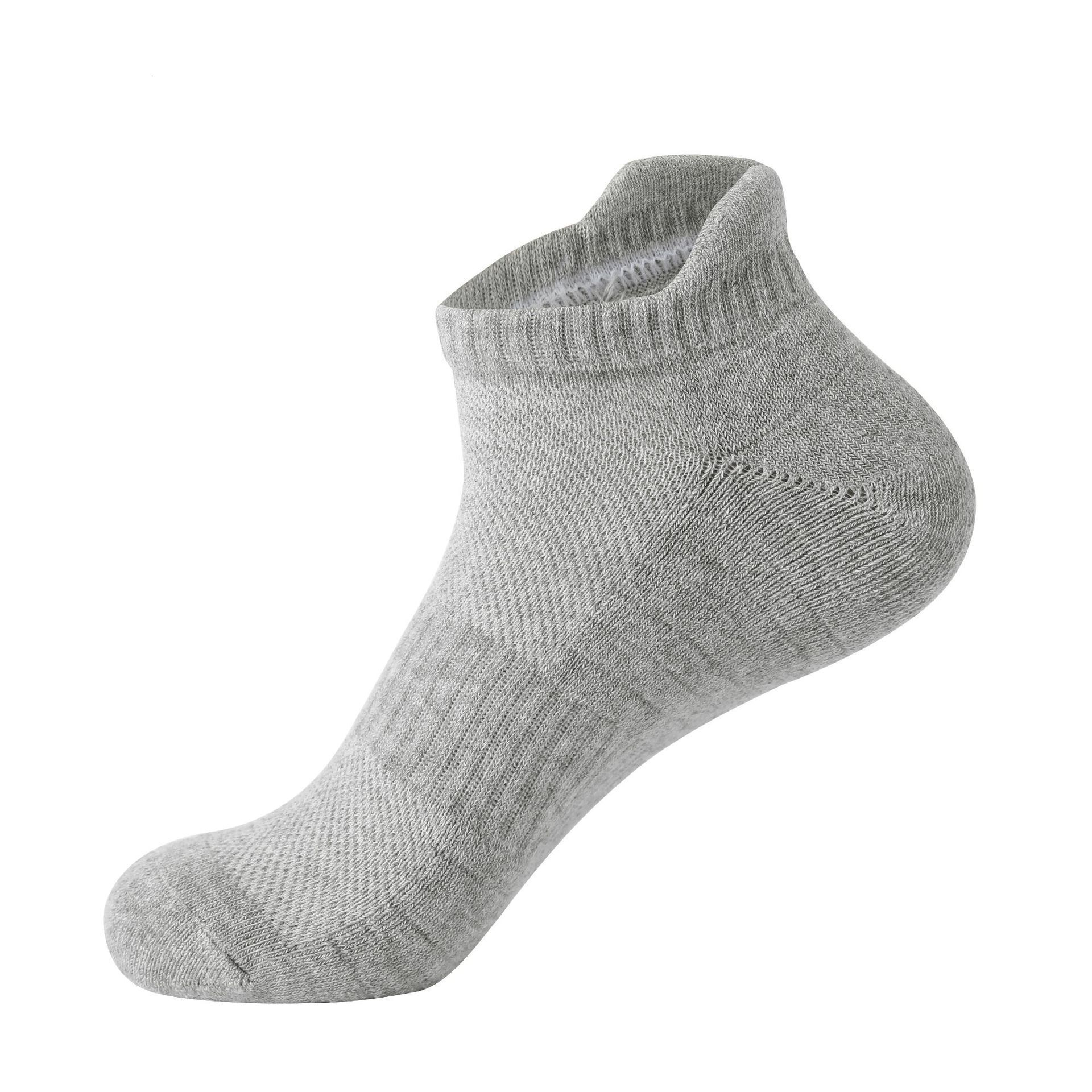 Men's Solid Color Cotton Sports Running Thickened Terry Bottom Mesh Breathable Deodorant Short Tube Socks