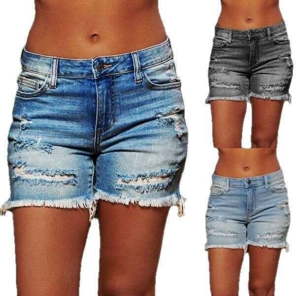 Shorts Women Denim Shorts Ripped Fringe Women S High Elasticity Denim Shorts Super Hot Jean Shorts