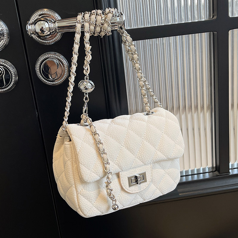 Women's Handbag Free Shipping Designer Bag Luxurious Small Fragrance Style Diamond Grid Embroidery Thread Small Square Bag Premium Chain Shoulder
