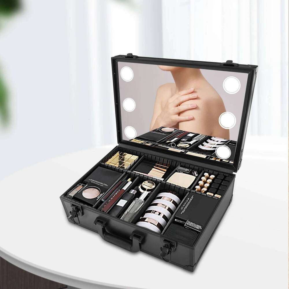 Portable Cosmetic Bag with LED Mirror