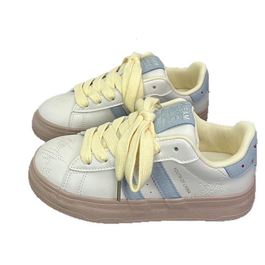 2025 Designer casual shoes Dopamine Thick-Soled Sneakers for Women, Ins Style, Spring Niche Versatile Casual White Shoes
