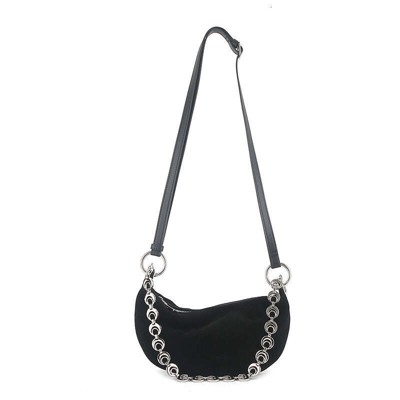 Autumn Winter New High Gloss High-end Exquisite Small Crescent Genuine Leather Matte Shoulder Bag