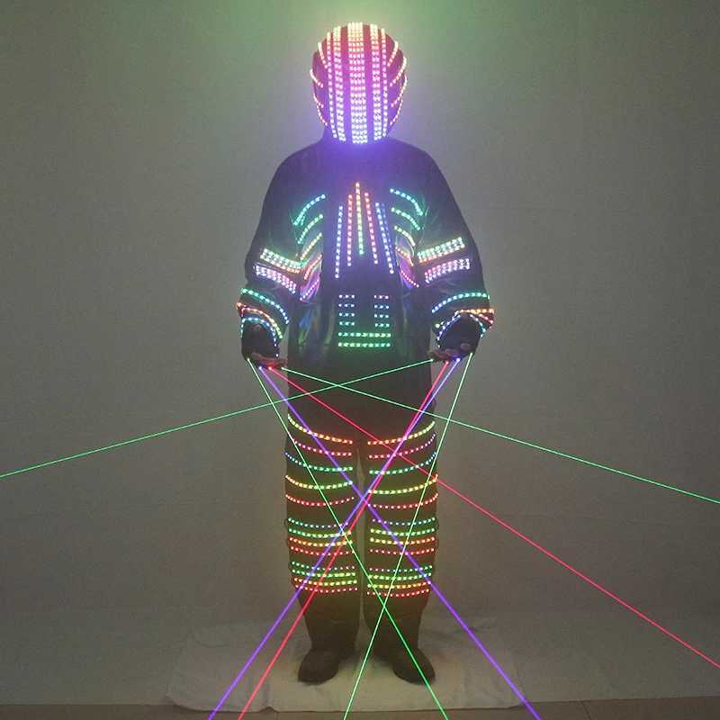 Science fiction LED color burst light clothing bars and nightclubs fluorescent helmets laser gloves LED props W250528