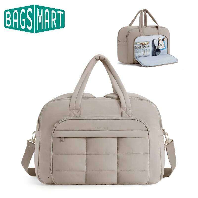BAGSMART Travel Bag Large Capacity Carry on Bags with Jewelry Compartment Waterproof 35L Weekender Lage Storage Organize