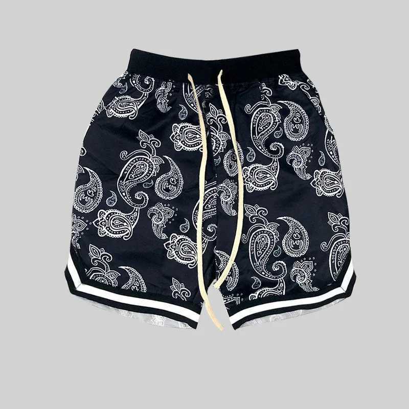 2023 Summer New Harajuku Men Shorts Bandana Pattern Fashion Hip Hop Mens Brand Short Pant Bottoms Elastic Wais Man Casual Pants X2505281