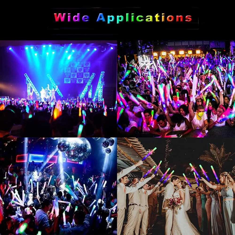 156PCS foam glow sticks LED Glow Foam sticks with 3 flicker modes change wedding Halloween Christmas concert supplies W250528