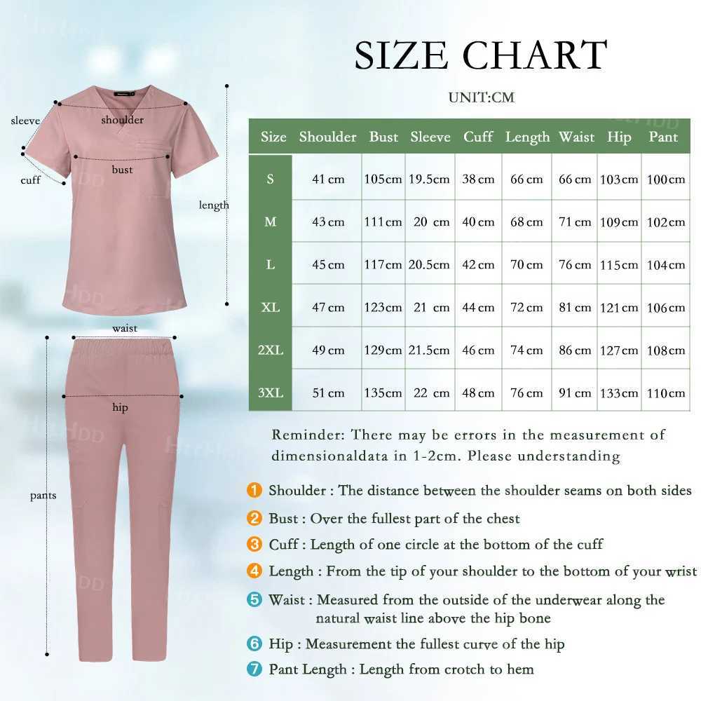 High-quty Womens Medical Uniform Nursing Accessories Clinical Doctor Working Clothes Mens Scrub Healthcare Pharmacy Workwear X250528