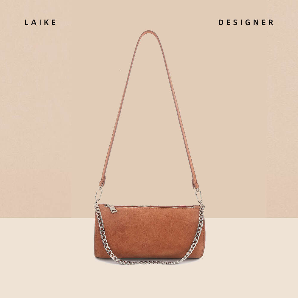 for Women New Genuine Leather Matte Round Barrel Shoulder Fashion Simple Underarm Bag High-end Niche Handbag