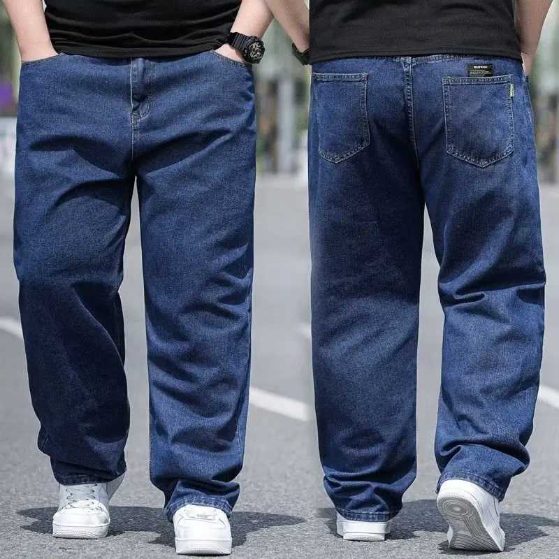 Oversize Jeans for Man Male Jeans Pants Denim Pants Mens Jean Big Size Baggy Y2k Mens Cargo Black New Wide Leg TrousersC250528