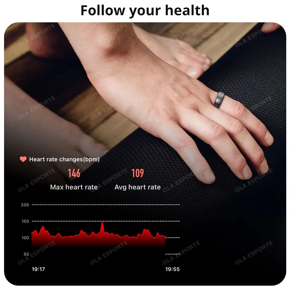 For Smart Ring Heart Rate Blood Pressure Blood Oxygen Sleep Monitor Waterproof Smart Ring Women Men for Android IOS 2024 250519