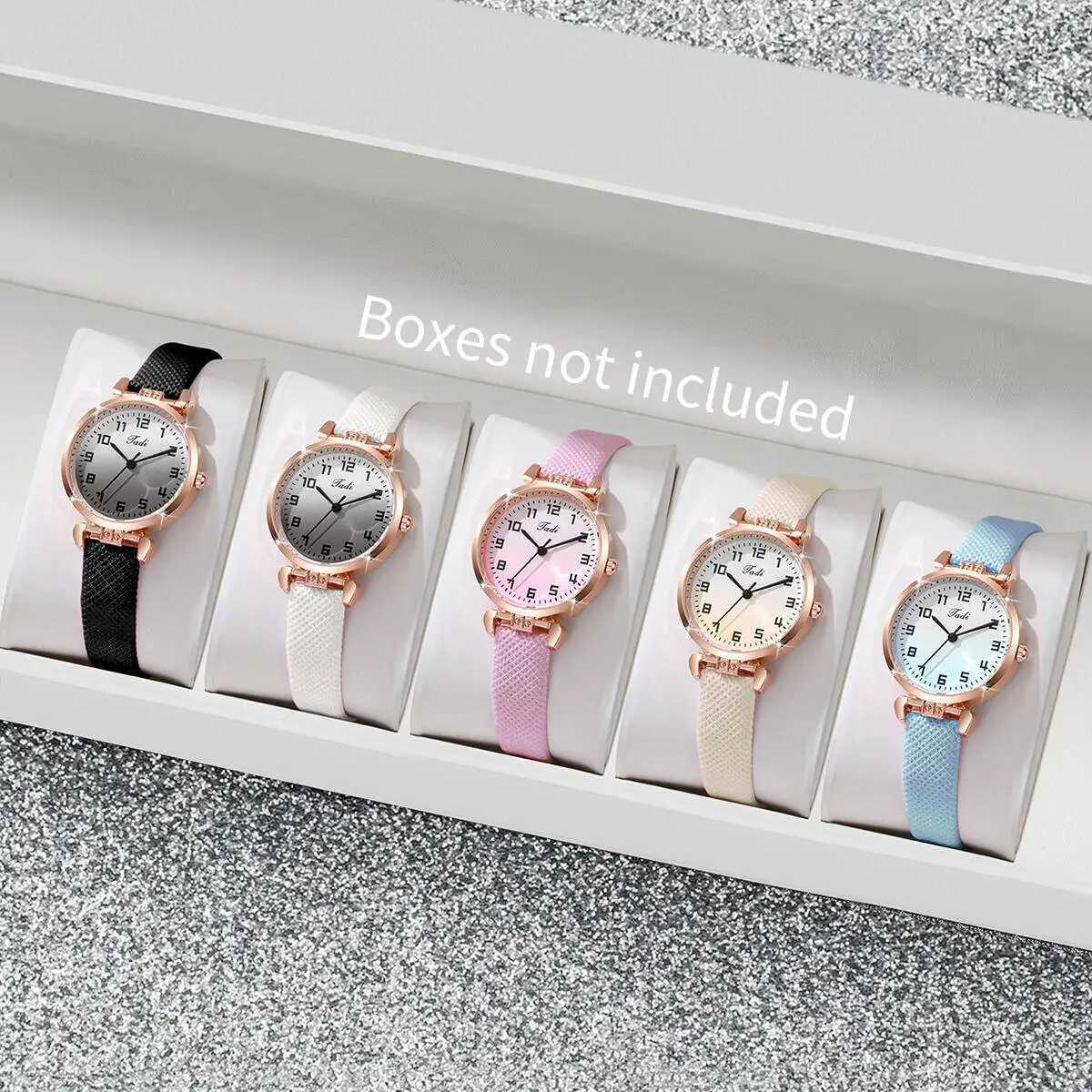 2/3/4/5/6PCS Fashion Women Multicolor Watches Set Simple Small Dial Leather Strap Quartz Watch For Ladies ClockWithout Box XJ250527