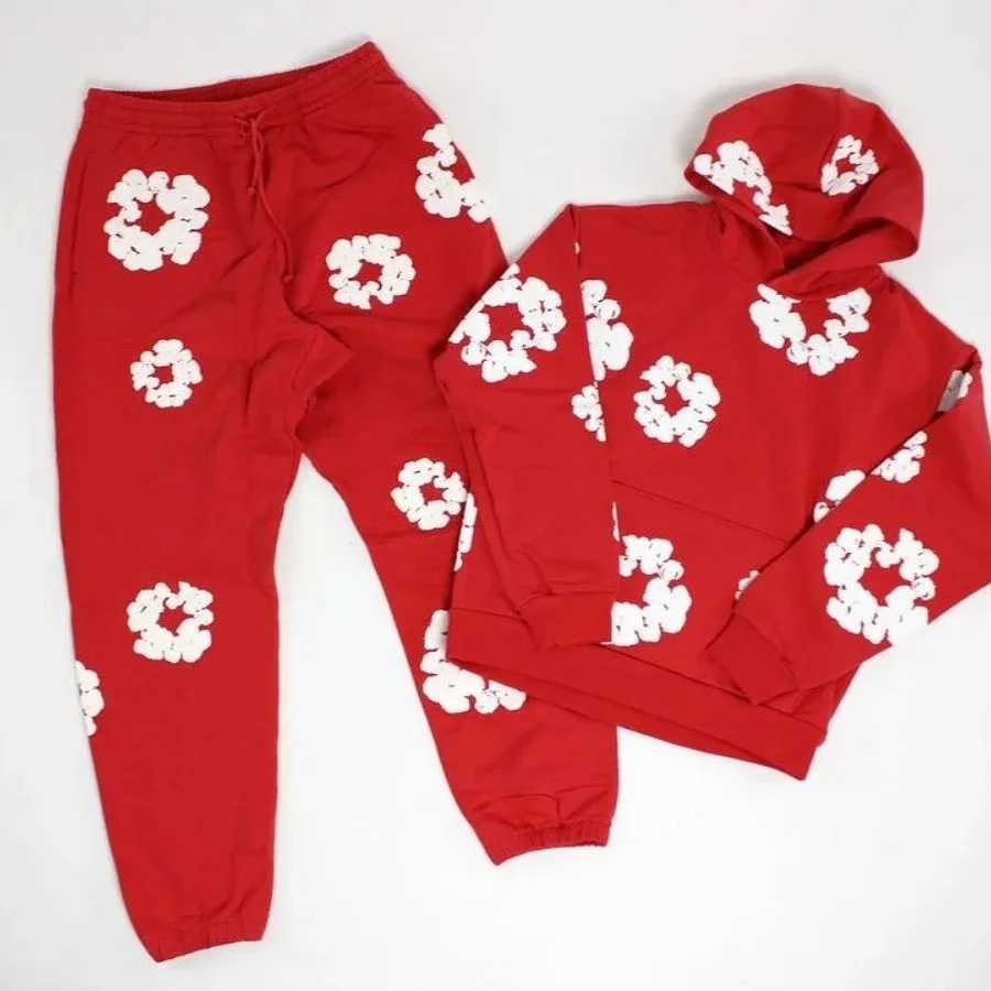 brand hot selling new fashionable cotton foam printed hoodie European and American trendy mens sports suit X2505281