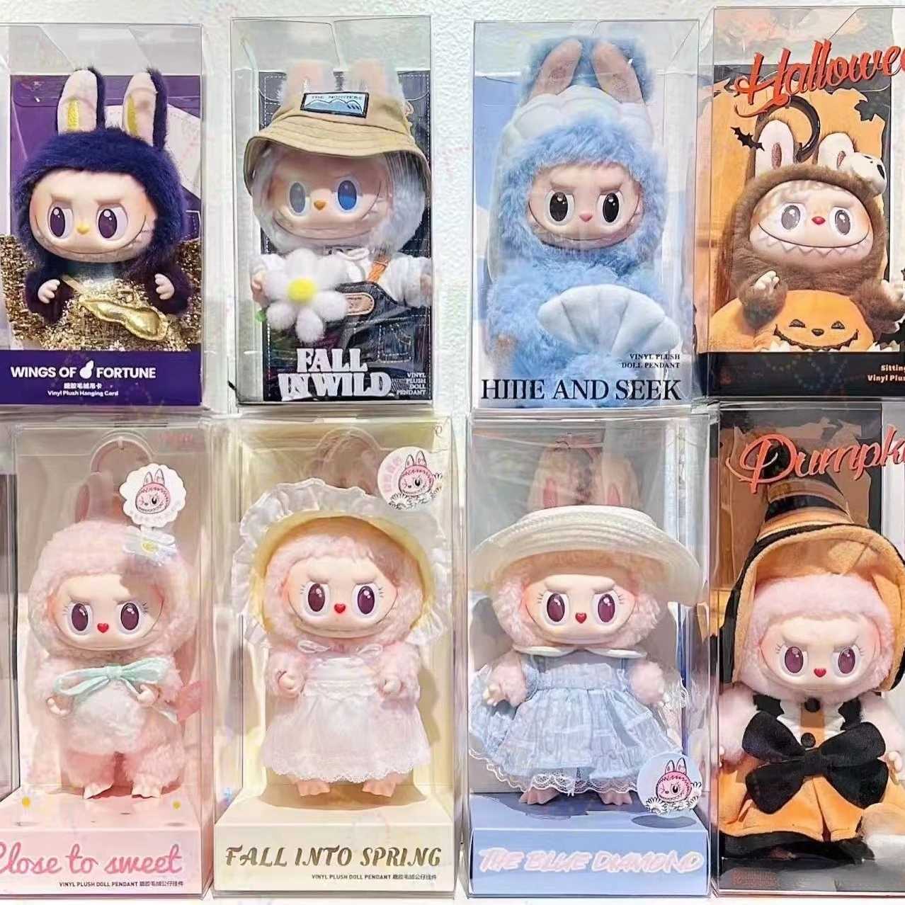 Labubu Keychain Mokoko Doll Labubu Keyring Spring Flowers Sweet Series Doll Pendant Ornament Christmas Ornament Gift X250528