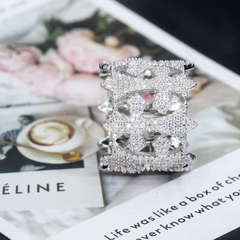 HYH 925 Silver Special Hip Hop Moissanite Rings for Men and Women