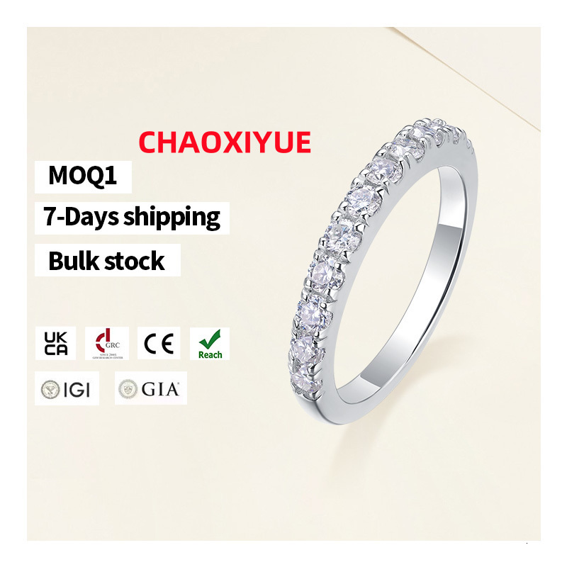 1 PCs to Customization Moissanite Jewelry 925 Silver 2.6g Round Cut Vvs Moissanite Stones Ring for Women/ Men with All Plating