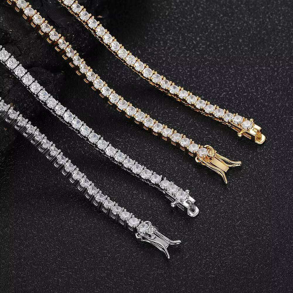 Hip Hop Sterling Sier Moissanite Dia Tennis Cuba Chain Necklace Bracelet