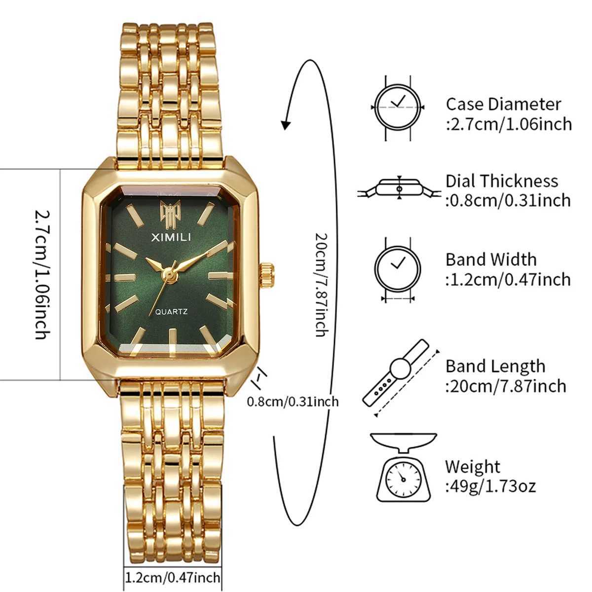 Luxury Stainless Steel Strap Women Watches Fashion Rectangle Quartz Watch Reloj Mujer Girls Clock GiftWithout BoxXJ250527