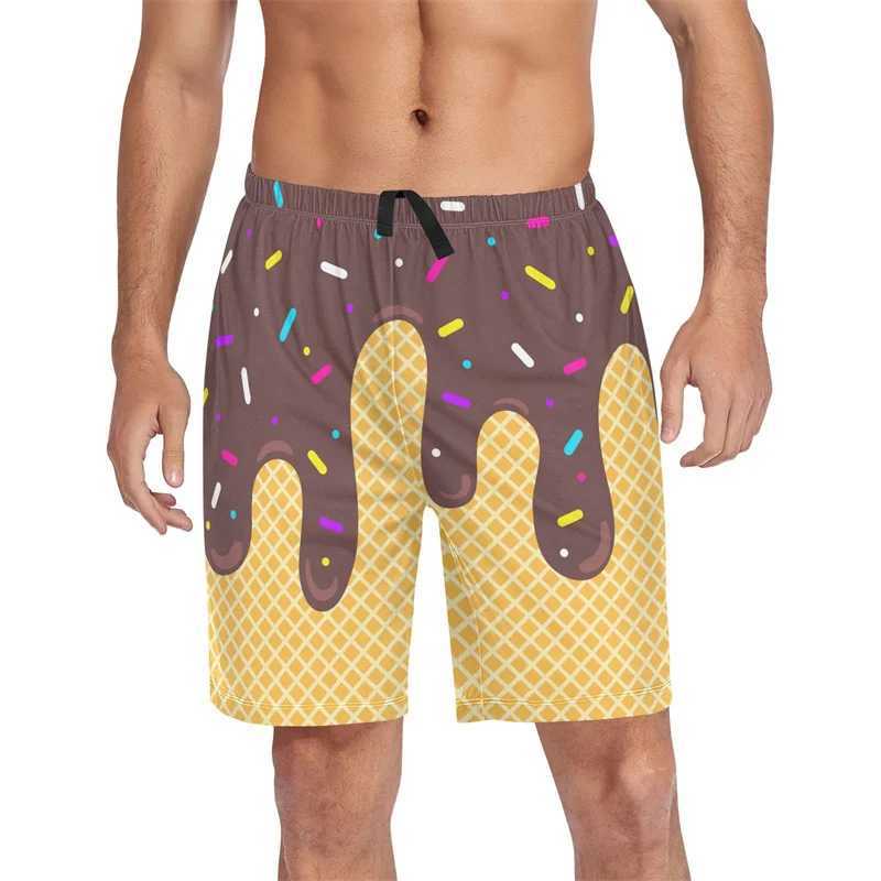 3d Printed Ice Cream Beach Shorts Mens Hawaiian Summer Holiday Casual Shorts Unisex Street Conch Graphic Surfing Board Shorts X2505281