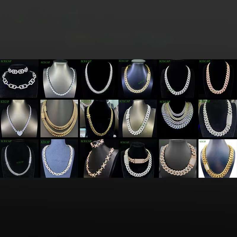 Custom 26mm Baguette Cut Moissanite Dia Cuban Link Sier Necklace for Men Hip Hop Fine Jewelry Charm VVS Chain