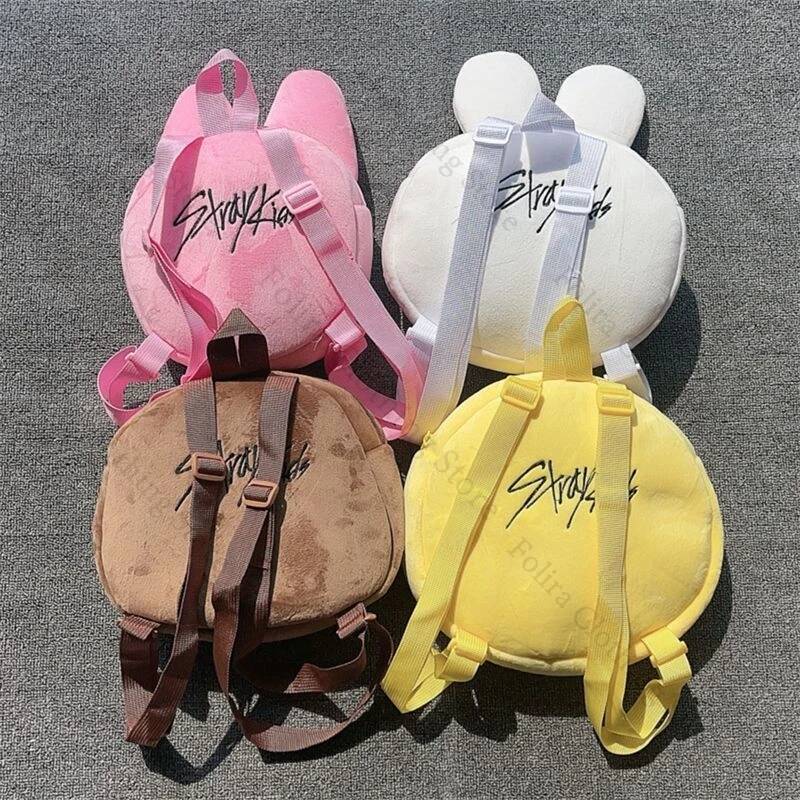 Kpop Fashion Bangchan Woojin Lee Know Minho Fans Backpack Cute Kawaii Plush Birthday Gift Embroidery Design Women's Bag