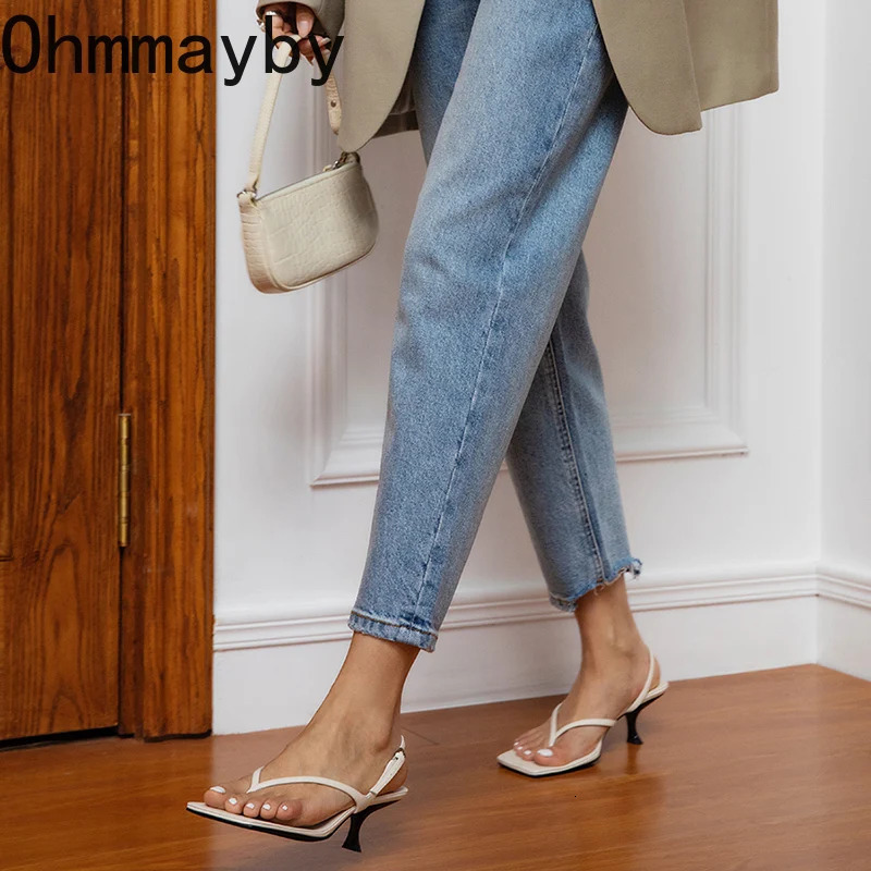 Narrow Band Clip Toe Women Sandals Shoes Fashion Summer High Heel Party Dress Ladies Sandalias Shoes 250526
