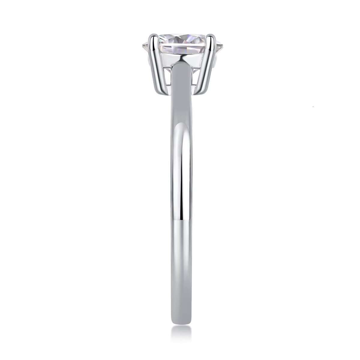 Classic 925 Sterling Silver VVS Moissanite Engagement Wedding Ring Fine Jewelry for Women