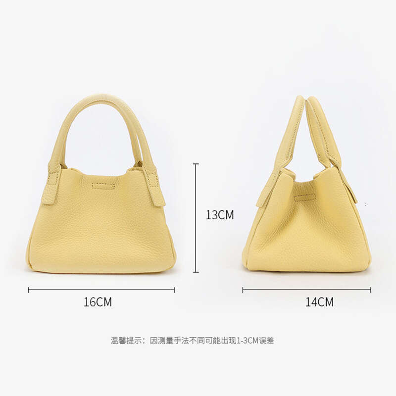 New Simple Genuine Leather Basket Handbag Niche High-end Shoulder Fashion Underarm Small Square Crossbody Bag
