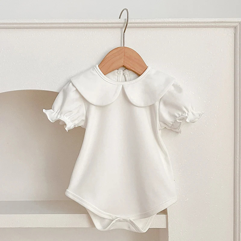 Summer Baby Romper Girls White born Bodysuit Short Sleeved Boys Girls Jumpsuit 0-24 Months Baby Clothes Outfits 250528